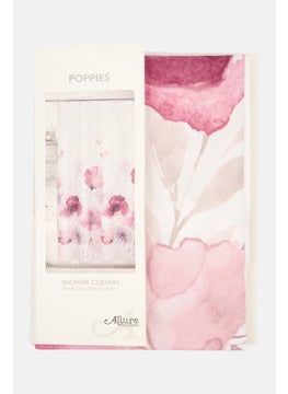 allure Poppies Shower Curtain, Pink Combo  - Image 1