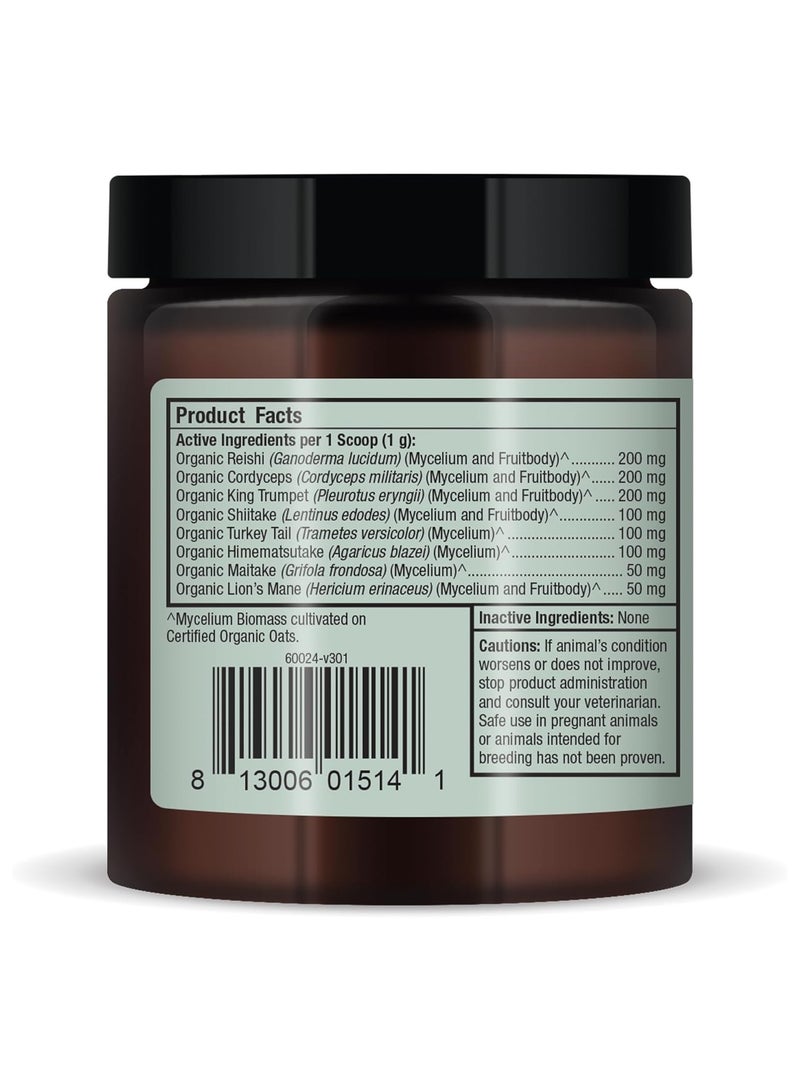 Dr. Mercola لحاء وشوارب، يدعم صحة المناعة، مزيج فطر عضوي مخمر مكون من 8 فطريات وظيفية مصمم من قبل طبيب بيطري للكلاب والقطط 2.11 أونصة 60 غرام - Image 3