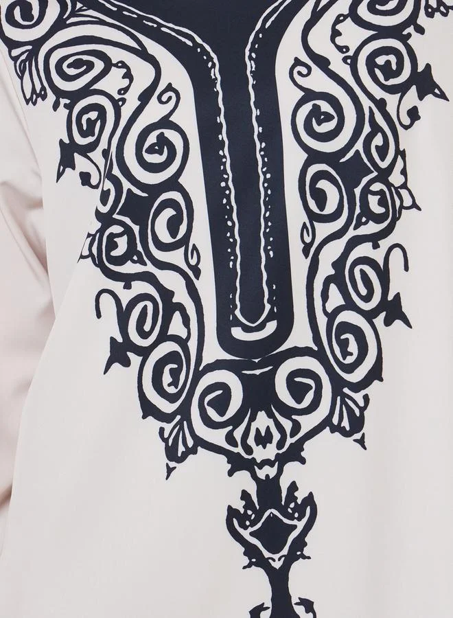 Take Two  Printed V Neck Strappy Jalabiya for Women | Best Price UAE
