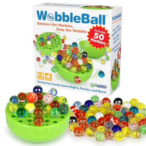 Funwares WobbleBall Marble Balance Game 50 Marbles Included Skill Dexterity Games for Kids Adults Family Party Game for 14 Players Ages 6 - Image 1