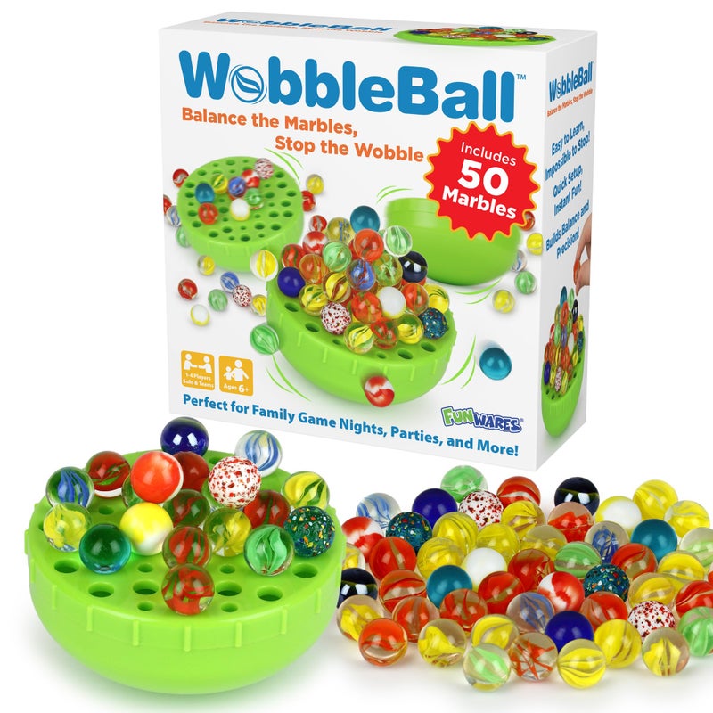 Funwares WobbleBall Marble Balance Game 50 Marbles Included Skill Dexterity Games for Kids Adults Family Party Game for 14 Players Ages 6 - Image 2