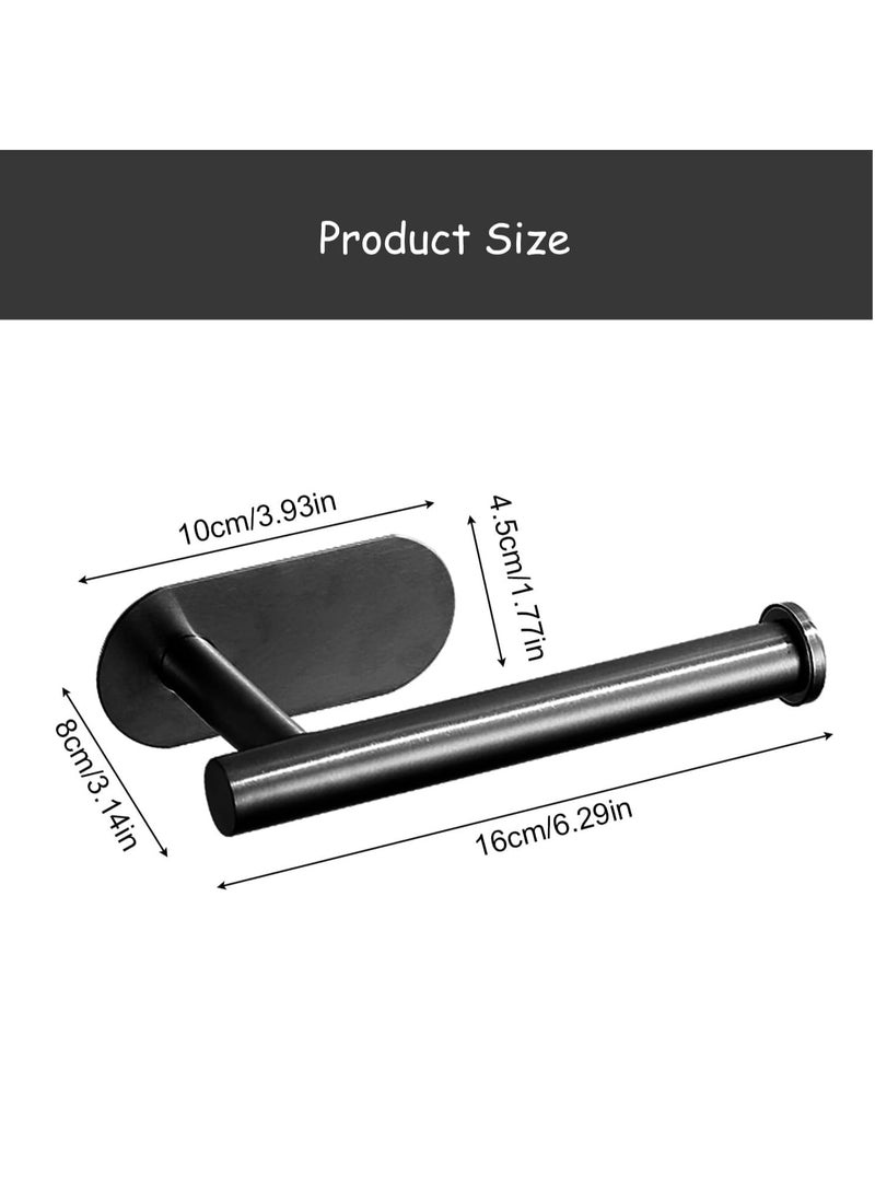 spa luxetique - 2PC Toilet Paper Holder Wall Mounted Toilet Roll Holder Black Paper Roll Holder Stand,Toilet Paper Holder For Mega Rolls,Self Adhesive Tissue Holder for Bathroom Kitchen Living Room - Image 1