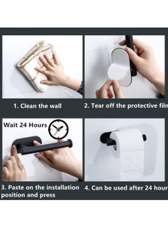 2PC Toilet Paper Holder Wall Mounted Toilet Roll Holder Black Paper Roll Holder Stand,Toilet Paper Holder For Mega Rolls,Self Adhesive Tissue Holder for Bathroom Kitchen Living Room - pzsku/Z12E795127DB5BD7A0D12Z/45/_/1736502619/25e2945a-9eaa-42f3-a63d-de4337a1334f