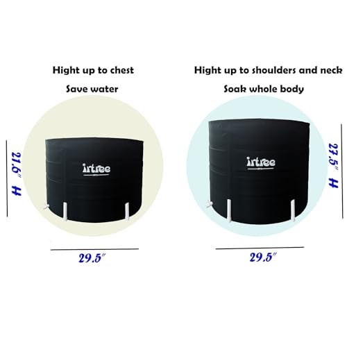 irtree Portable Adult Soaking Bathtub - Folding Cold Plunge Tub Barrel Bath Shower (Dia 29.5" x H 21.6") - Image 4