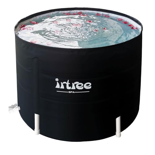 irtree Portable Adult Soaking Bathtub - Folding Cold Plunge Tub Barrel Bath Shower (Dia 29.5" x H 21.6") - Image 1