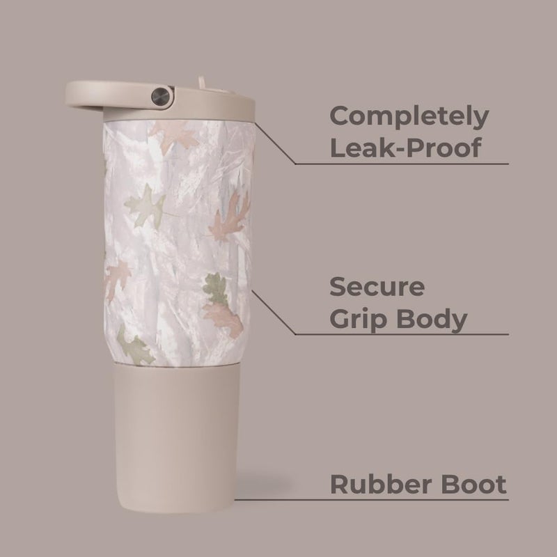 HydroJug Sport - Stainless Steel Tumbler with Straw, Vacuum Insulated, 20oz Leakproof Water Bottle, Ergonomic Design, Reusable, Dishwasher Safe, Rubber Base, Durable for Gym or Outdoors, Camo - Image 2
