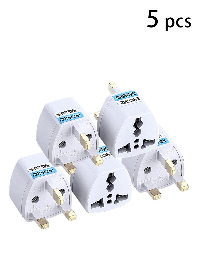 5-in-1 UK Plug Adapter, Universal Travel Adapter, Multi-Function Power Converter for 250V (5 Pack), UK Power Adapter, British Plug Converter - Image 1