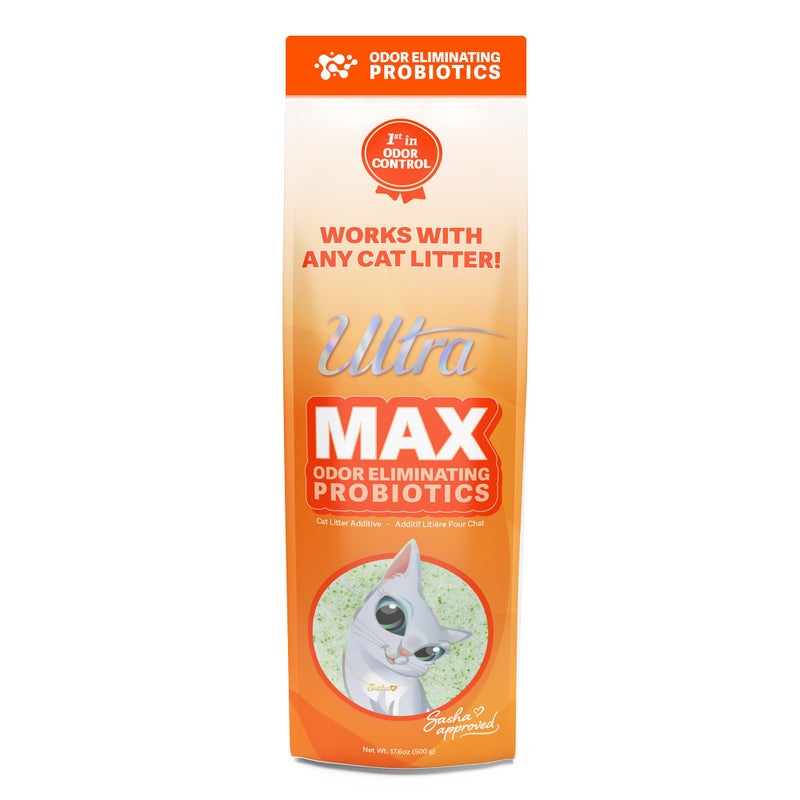 Ultra Max Odor Eliminating Probiotics: 500g (17.6oz) Cat Litter Box Additive - Image 1