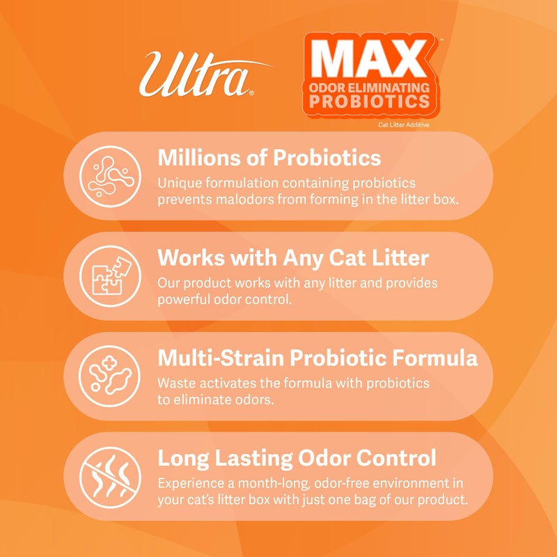 Ultra Max Odor Eliminating Probiotics: 500g (17.6oz) Cat Litter Box Additive - Image 3