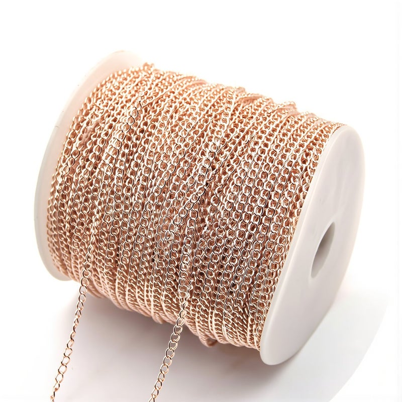 No Tangle Silver Cable Chain 3x2mm Spool Beginner Friendly Craft Making Supply - Image 3