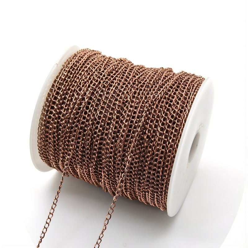 No Tangle Silver Cable Chain 3x2mm Spool Beginner Friendly Craft Making Supply - Image 2
