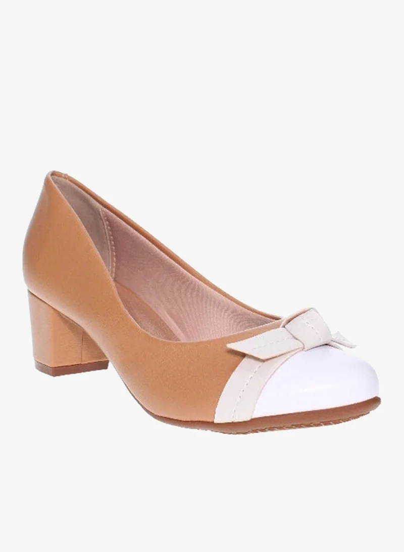 Beira Rio  Beira Rio Ladies Mid Heel Shoes Beige | Made In Brazil for Women | Best Price UAE