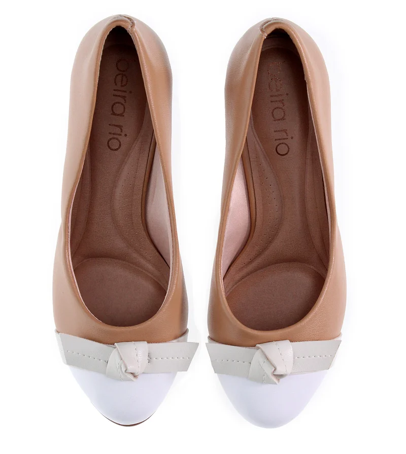 Beira Rio Beige Beira Rio Ladies Mid Heel Shoes Beige | Made In Brazil for Women | Best Price UAE