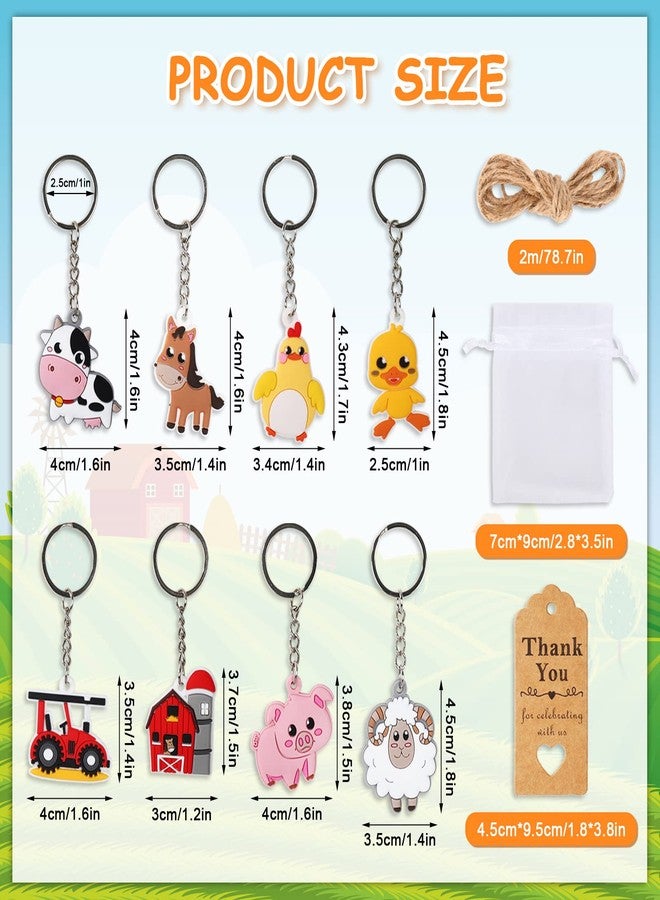 وولاين مجموعة هدايا حفلات استقبال المولود من والين، 73 قطعة، تتضمن سلاسل مفاتيح على شكل حيوانات المزرعة، وبطاقات شكر من ورق الكرافت، وأكياس أورجانزا بيضاء مع حبل، وسلاسل مفاتيح لطيفة على شكل حيوانات، مثالية لحفلات أعياد ميلاد الأطفال، وحفلات بطابع المزرعة، 24 مجموعة. - Image 2