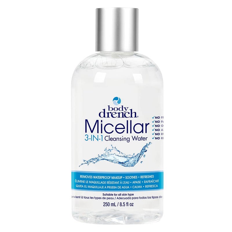 Body Drench 3-in-1 Micellar Water Makeup Remover, Facial Cleanser & Hydrating Water for Sensitive Skin, Eye Makeup Remover, 8.5 fl oz - Image 1