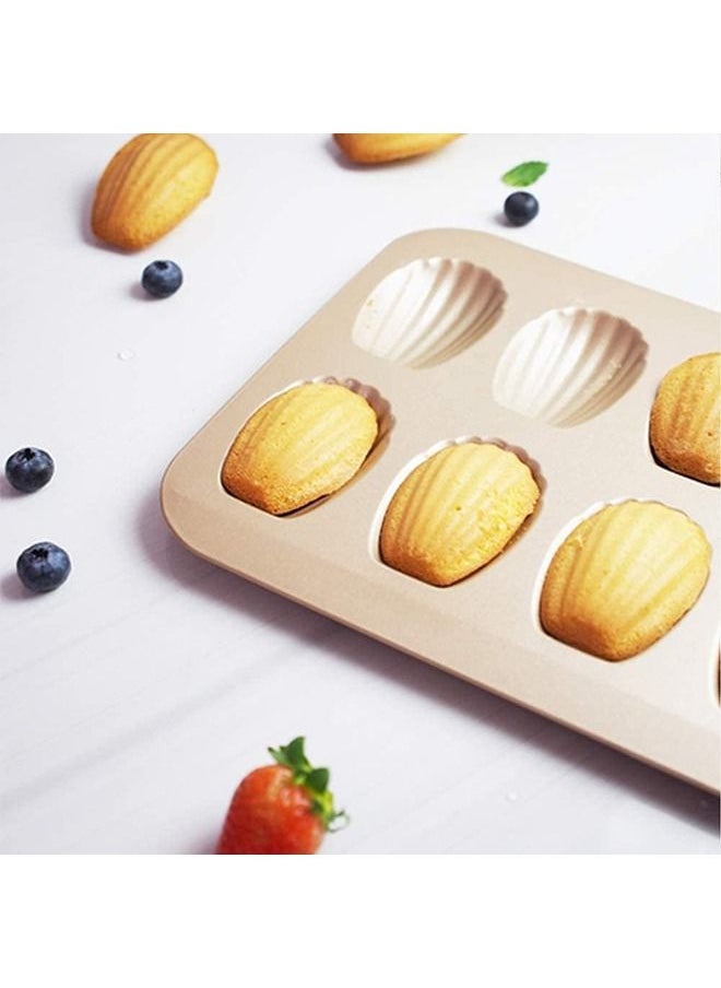 Arabest 2 PCS Madeleine Pan, 12-Cup Nonstick Shell Shape Baking Cake Mold Jumbo Muffin,Bakeware Bread Pan, Sheet Pans for Cooking Nonstick,15.5 Inch Baking Pan Loaf  - Image 3