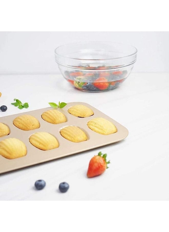 2 PCS Madeleine Pan, 12-Cup Nonstick Shell Shape Baking Cake Mold Jumbo Muffin,Bakeware Bread Pan, Sheet Pans for Cooking Nonstick,15.5 Inch Baking Pan Loaf