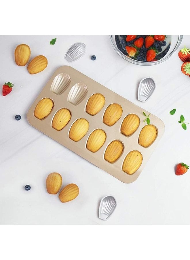 Arabest 2 PCS Madeleine Pan, 12-Cup Nonstick Shell Shape Baking Cake Mold Jumbo Muffin,Bakeware Bread Pan, Sheet Pans for Cooking Nonstick,15.5 Inch Baking Pan Loaf  - Image 5