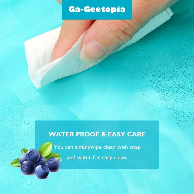 Ga-Geetopia EVA 3D Teal Pearl Water Cube Plastic Shower Curtain Liner - Premium Light Weight 72" x 72" Teal Bathroom Shower Showroom Curtain Liner with Rustproof Metal Gromments and Weighted Magnet - Image 4