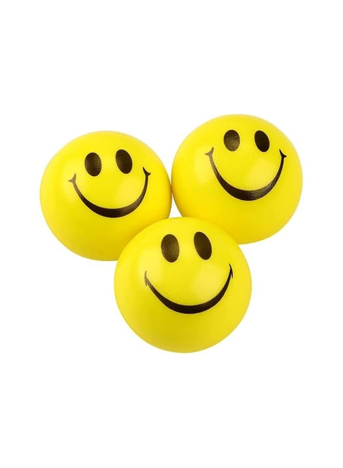 SUKILO Medium Size Premium Smiley Face Pool Balls for Kids Stress Relief Soft Squeeze Sponge Balls Fun Outdoor Sports Toy Pack of 3