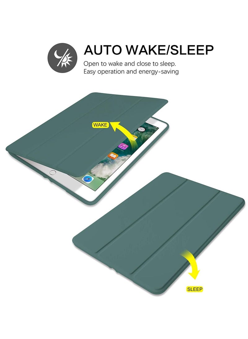 iPad 6th Generation Case, iPad 5th Generation Case with Pencil Holder, Premium Folio Folding Stand Smart Auto Wake/Sleep Protective Tablet Case for Apple iPad 9.7" 2018/2017,Midnight Green - Image 2