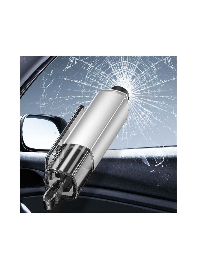 SYOSI Car Emergency Escape Tool, Keyring 2-in-1 Car Window Breaker and Seat Belt Cutter, Vehicle Glass Breaker, Mini Car Safety Hammer Life Saving Survival Kit for Land or Underwater, Silver(1 Pack)  - Image 2