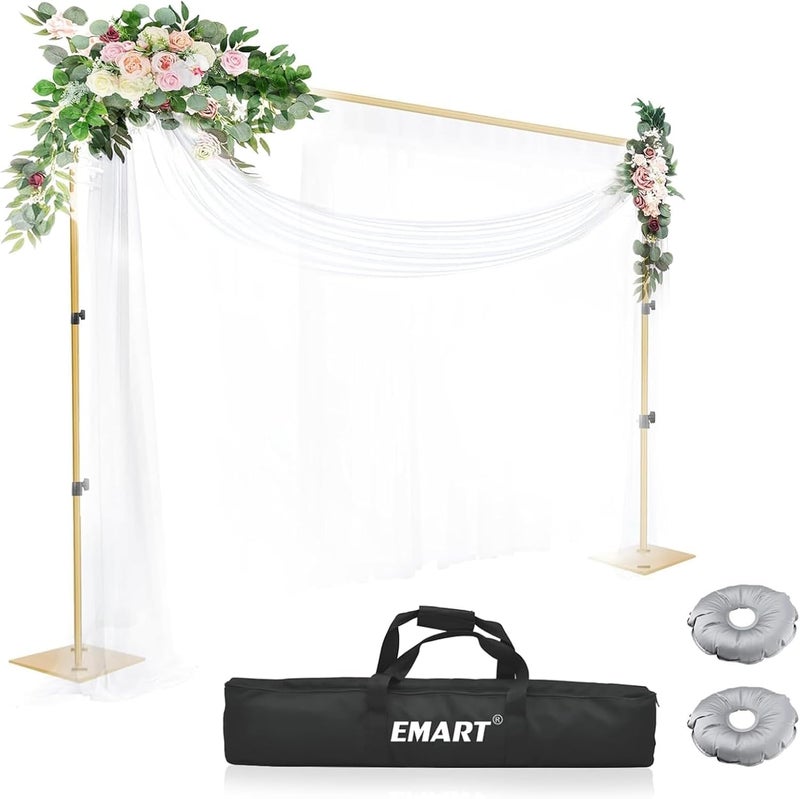 EMART Season change compatible build Heavy Duty Backdrop Stand, 6.5x10ft/ 2x3m Adjustable Background Support System Kit with Steel Base for Photography, Photo Video Studio, Parties, Wedding - Gold Global standard quality - Image 1