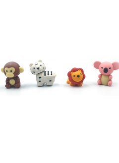 Maxi 4-Piece 3D Animal Design Erasers Multicolour  - Image 2
