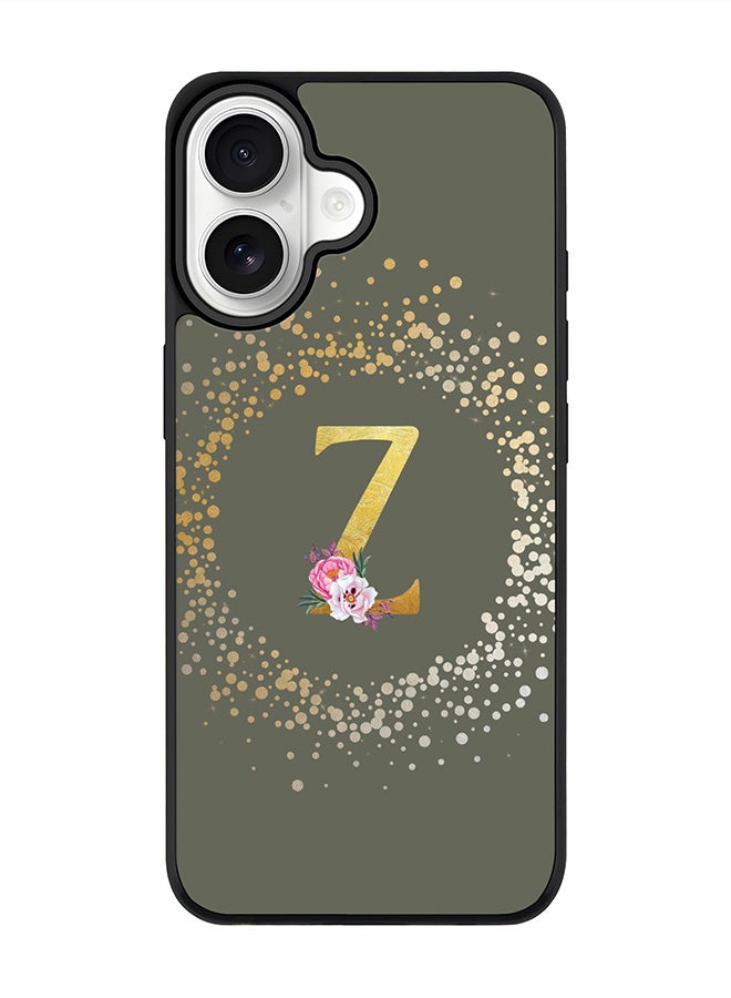 Stylizedd iPhone 17 Case, [Compatible with MagSafe] Slim Magnetic cover Phone Case iPhone 17 -Custom Monogram Floral - Z  (Olive Green ) - Image 1