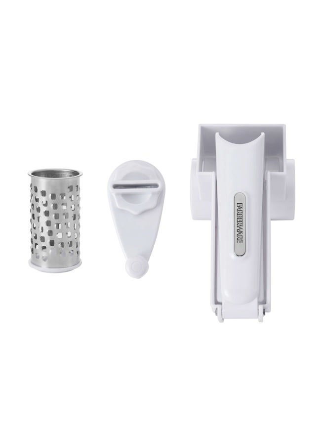 Farberware Professional Rotary Grater with Fine Etched Stainless Steel Drum, 4.33x5.51x3.54 Inch, White - Image 2