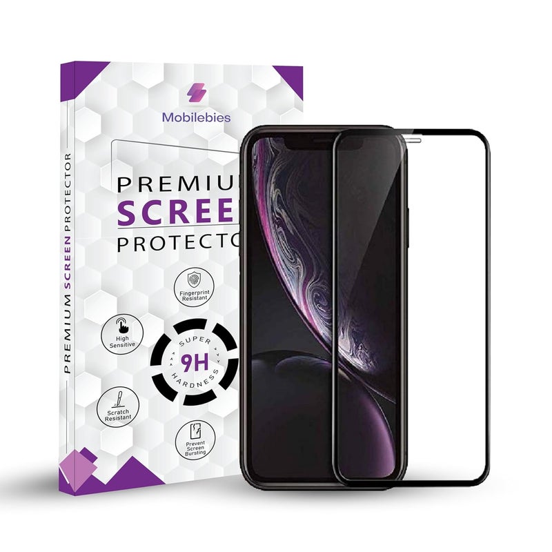 Mobilebies Premium Tempered Glass Screen Protector Guard For iPhone XR/iPhone 11 (6.1 Inch, Pack of 1) | Edge to Edge Coverage With Easy to installation kit - Image 1