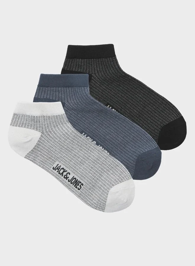 JACK & JONES Pack of 3 - Logo Print Crew Socks