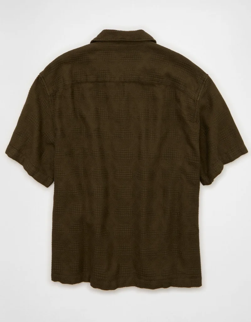 American Eagle  AE Relaxed Short-Sleeve Camp Collar Shirt for Men | Best Price UAE