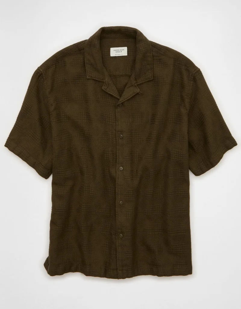 AE Relaxed Short-Sleeve Camp Collar Shirt
