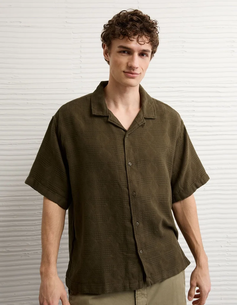 AE Relaxed Short-Sleeve Camp Collar Shirt