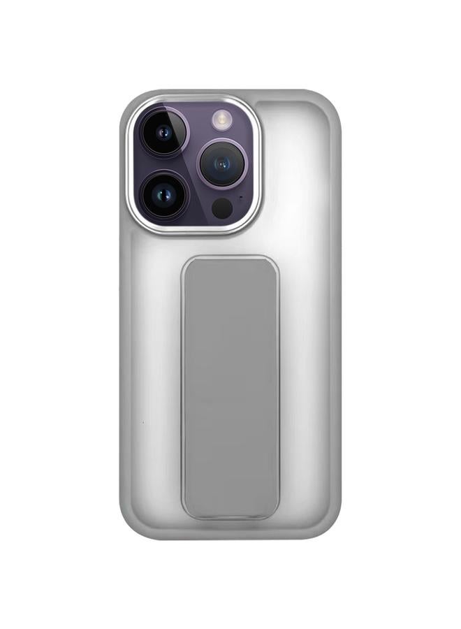 S-TOP Case For iPhone 14 Pro Skin-Feel Plating Wrist Strap Stand Phone Case - Image 1