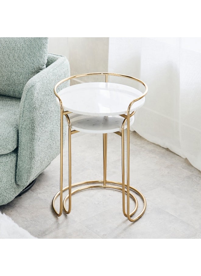 Home Box Vitara Genuine Marble Top Nest Of Tables - Set Of 2  - Image 4