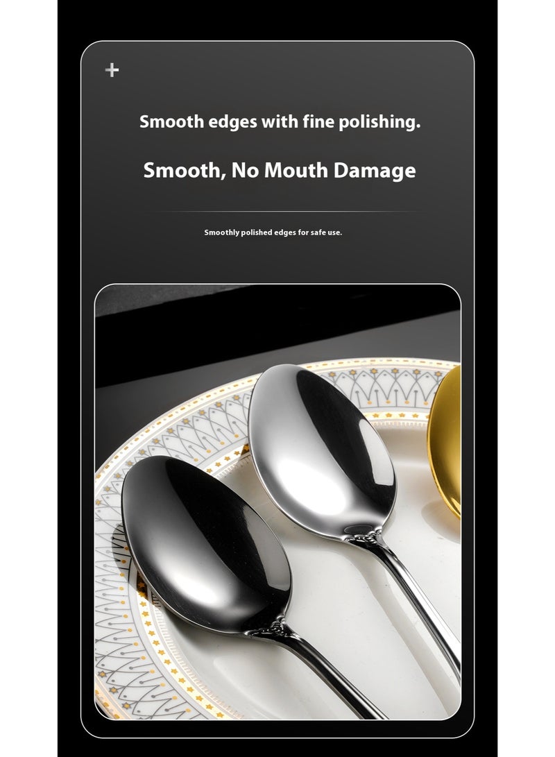 4-Piece Stainless Steel Cutlery Set Stainless Steel Spoon Fork Knife Set Silver - Image 2