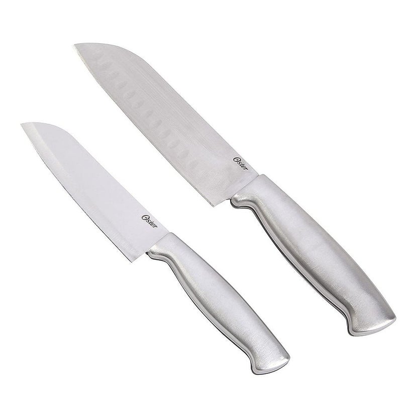 Oster Oster Baldwyn 2 Piece Stainless Steel Santoku Set 