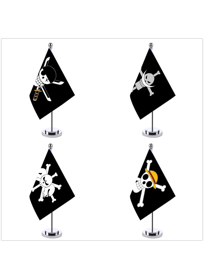 1-Pieces Polyester Flag ONE PIECE Cartoon Flag Design Cosplay Pirate Flag Straw Hat Luffy Print Room Decor with Corners Buckle 60*90cm Black-A26 - Image 4