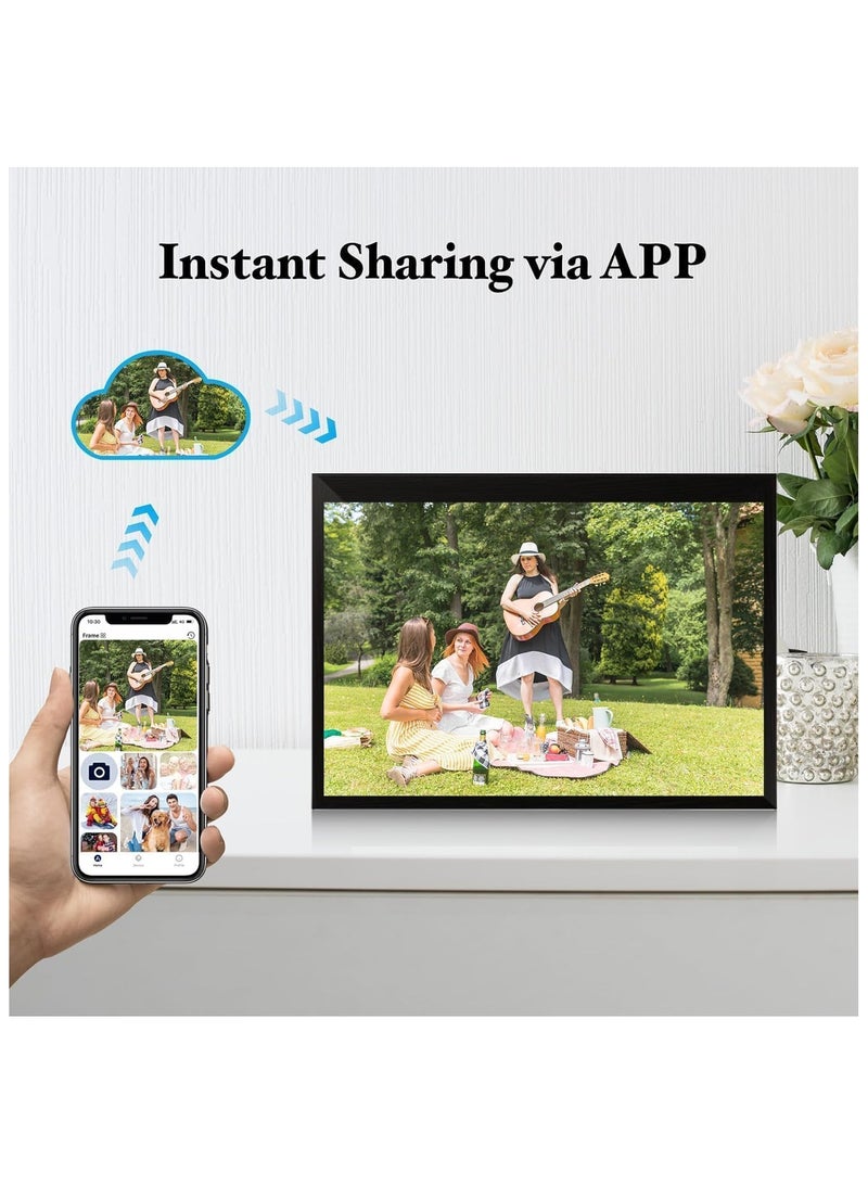 بيكاسيو إطار صور رقمي ذكي مزود بتقنية الواي فاي بسعة 64 جيجابايت وشاشة تعمل باللمس IPS مقاس 10.1 بوصة ومساحة تخزين 64 جيجابايت، مثالي لعرض صورك ومقاطع الفيديو المفضلة لديك - Image 2