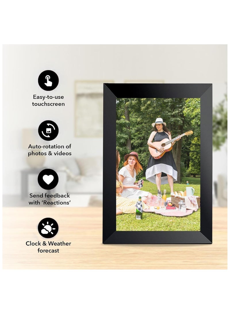 بيكاسيو إطار صور رقمي ذكي مزود بتقنية الواي فاي بسعة 64 جيجابايت وشاشة تعمل باللمس IPS مقاس 10.1 بوصة ومساحة تخزين 64 جيجابايت، مثالي لعرض صورك ومقاطع الفيديو المفضلة لديك - Image 4