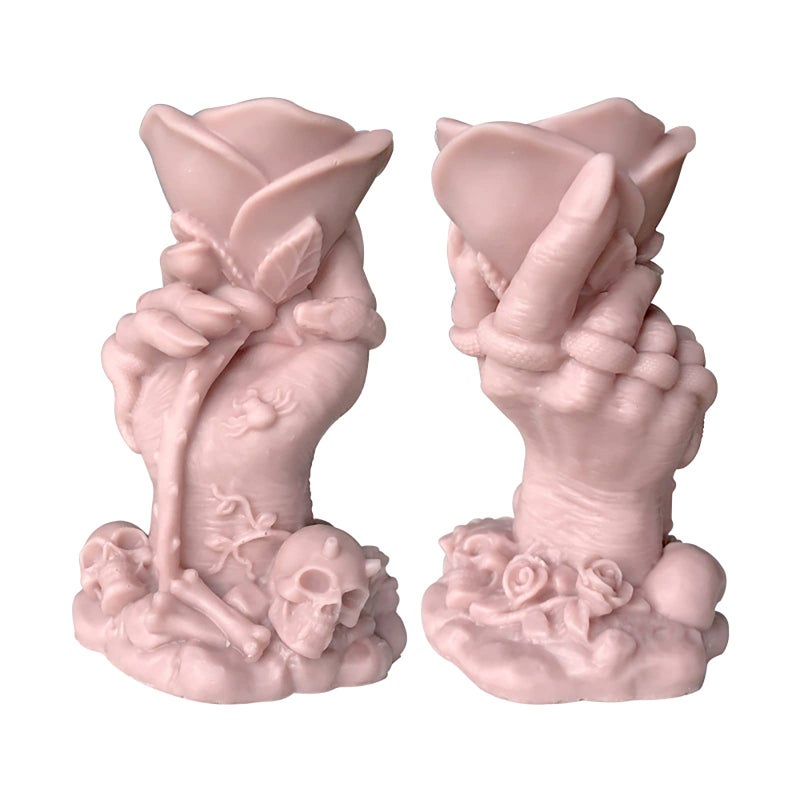 4 Inch Skull Rose Candle Resin Mold  Resin Casting Silicone Molds for Home Decor  Candle Making Wave Spiral Mold