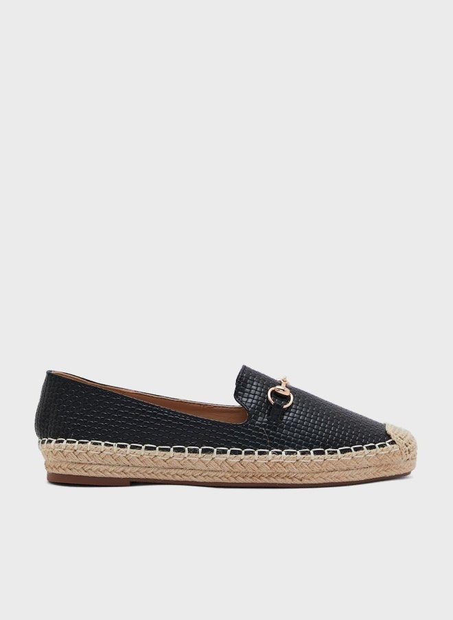 Ginger Horsebit Textured Flat Espadrille - Image 1