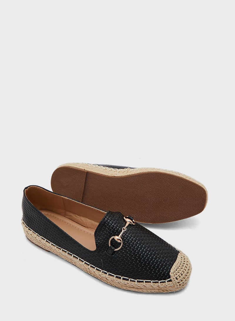 Ginger Horsebit Textured Flat Espadrille - Image 3