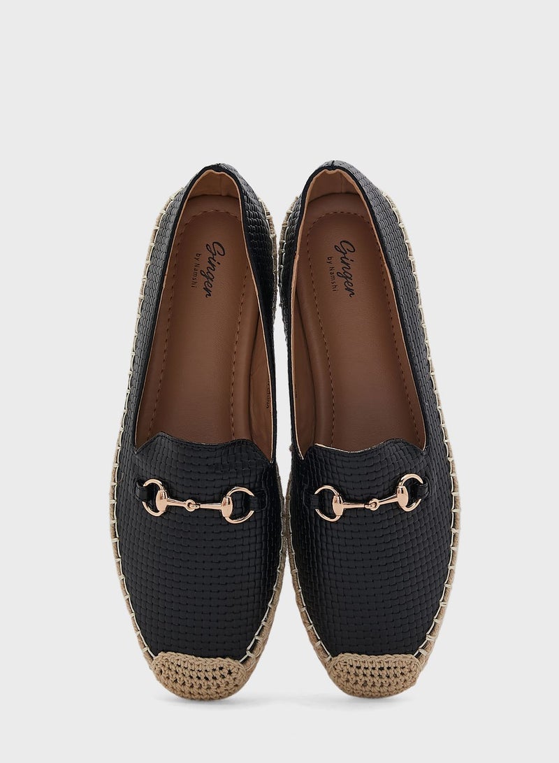 Ginger Horsebit Textured Flat Espadrille - Image 4
