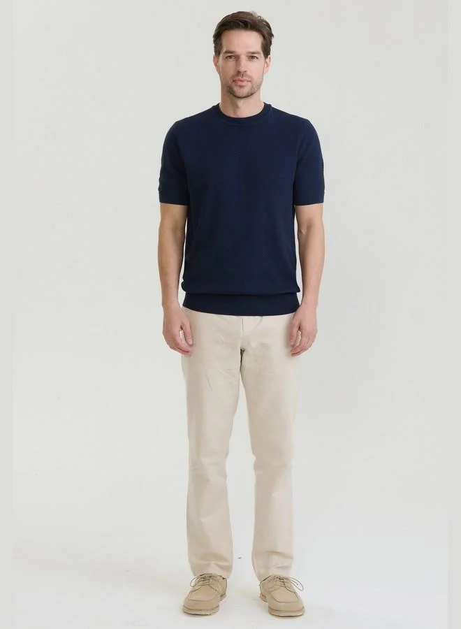 FELIX HARDY Navy Men's 100% Cotton Crew Neck Jersey T Shirt for Men | Best Price UAE