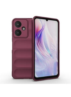 HuHa Case Cover For Xiaomi Redmi 13C 5G Magic Shield TPU + Flannel Phone Case Wine Red 