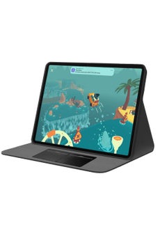 سرير - القط غطاء حماية قلاب من جلد البولي يوريثان مع حامل بطاقات لجهاز أبل آيباد برو 13 5G 2024 (الجيل السابع) مقاس 13 بوصة أسود  - Image 5
