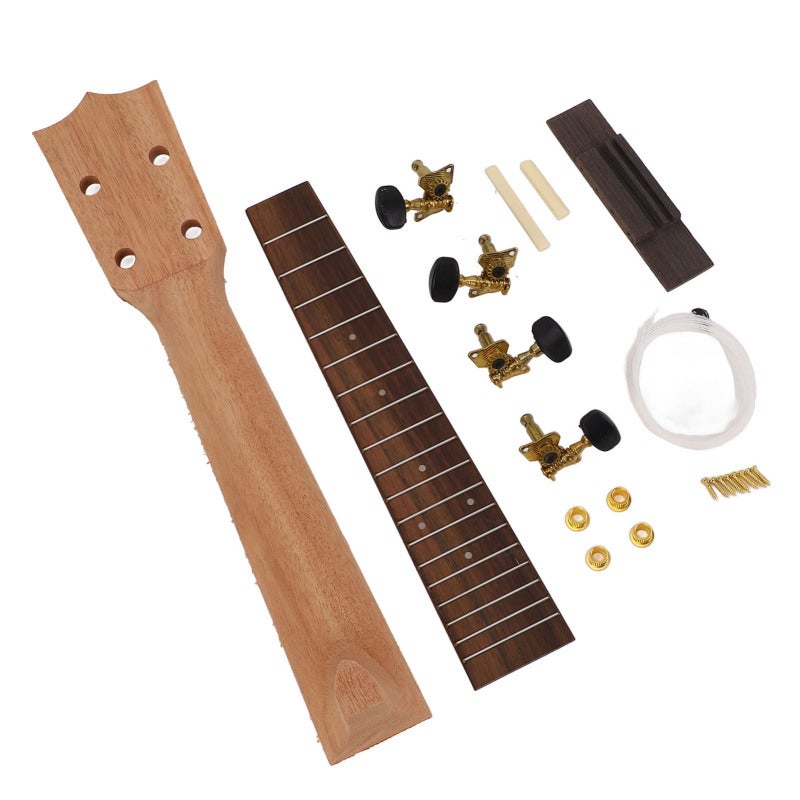 Concert Ukulele Neck Kit 23 Inch Easy Assembly Ukulele Fretboard Replacement - DIY Ukulele Neck Kit for Home Craft Project - Image 2